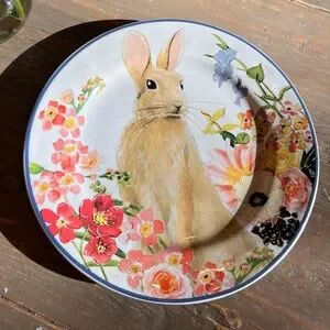 Pottery Barn Dining Botanical Floral Pottery Barn Bunny